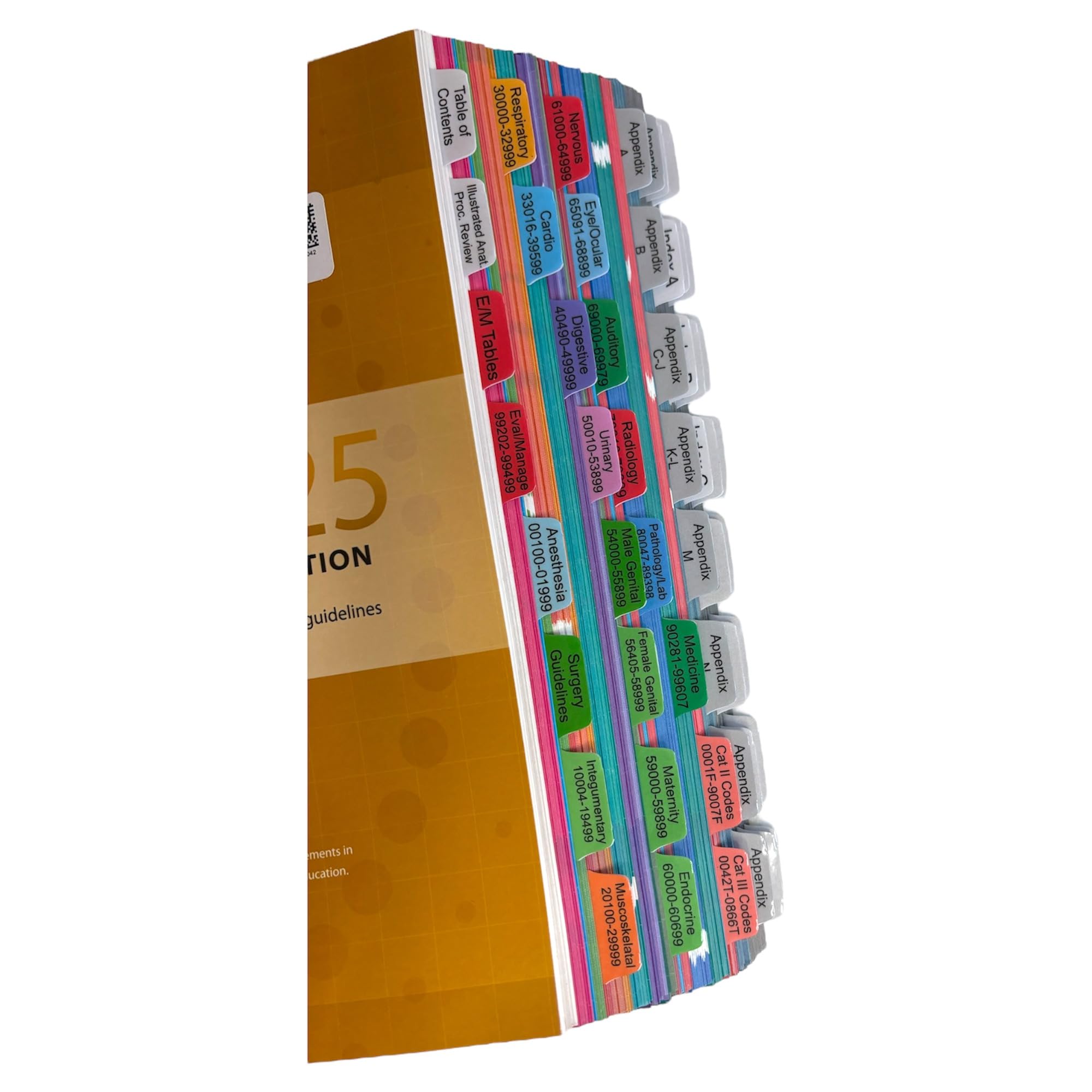 Photo 1 of Laminated Book Tabs for CPT 2025 Professional Edition (AMA Version) – Durable, Color-Coded, and Repositionable Sticky Tabs – Includes Alignment Card & Blank Tabs (Book not Included)