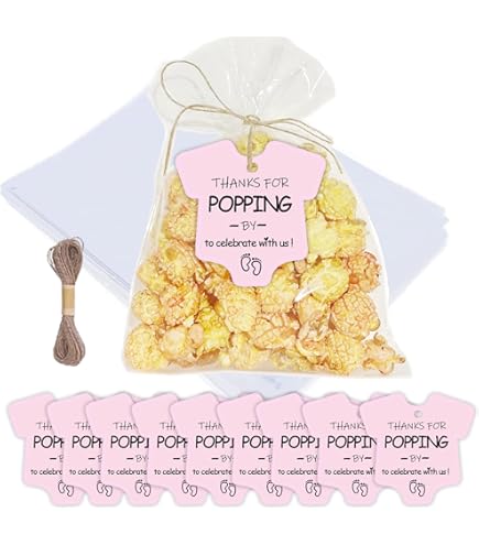 Gilprop 120 Pcs Paper Popcorn Bags 1 Oz Thanks For Popping By Pop Corn Bags Bulk Popcorn Servings Machine Supplies Movie Night Theater Grad Birthday Party C