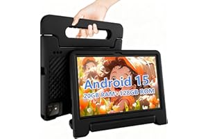NRKDUBQ Kids Tablet 11 inch Android 15 20GB + 128GB Octa-Core 8000mAh Todder Tablet with Drop-Proof Case, Parental Control, WiFi 6 and Bluetooth, Black