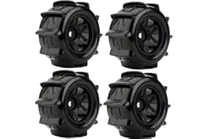 POWER HOBBIES Powerhobby 1/8 Rooster 3.8 Belted Paddle Sand Snow Tires 17mm Wheels (4) FITS : 1/8 Monster Truck ARRMA KRATON/Outcast/NOTORIOU/TRAXXAS E-REVO/T-MAXX/Summit/LOSI LST/HPI Savage