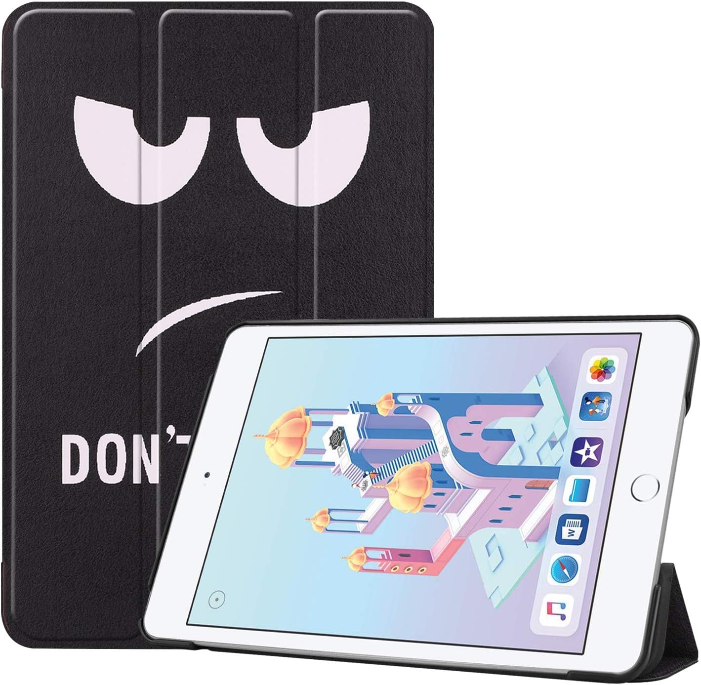 iPad Mini 2019 5th Generation 7.9"/iPad Mini 4 2015, UZER Colored Drawing Series Lightweight PU Leather Smart Case Protective Folio Trifold Stand with Soft TPU Back Cover for iPad Mini 5/ iPad Mini 4