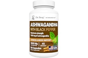 DR. BERG NUTRITIONALS Dr. Berg Ashwagandha Capsules 1000mg - Includes Ashwagandha Root with Black Pepper from Bioperine - Ashwagandha Supplements 90 Capsules