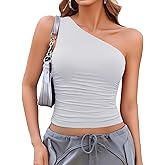 Avidlove Womens One Shoulder Top Summer Going Out Crop Tank Tops Y2K Tops Fashion Cami Outfit Cute Tops