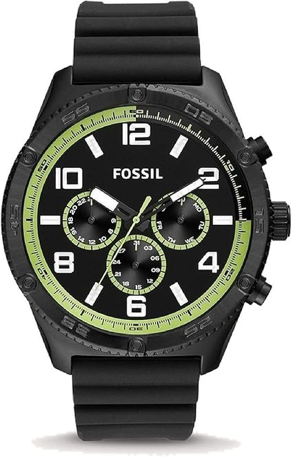 fossil black silicone watch