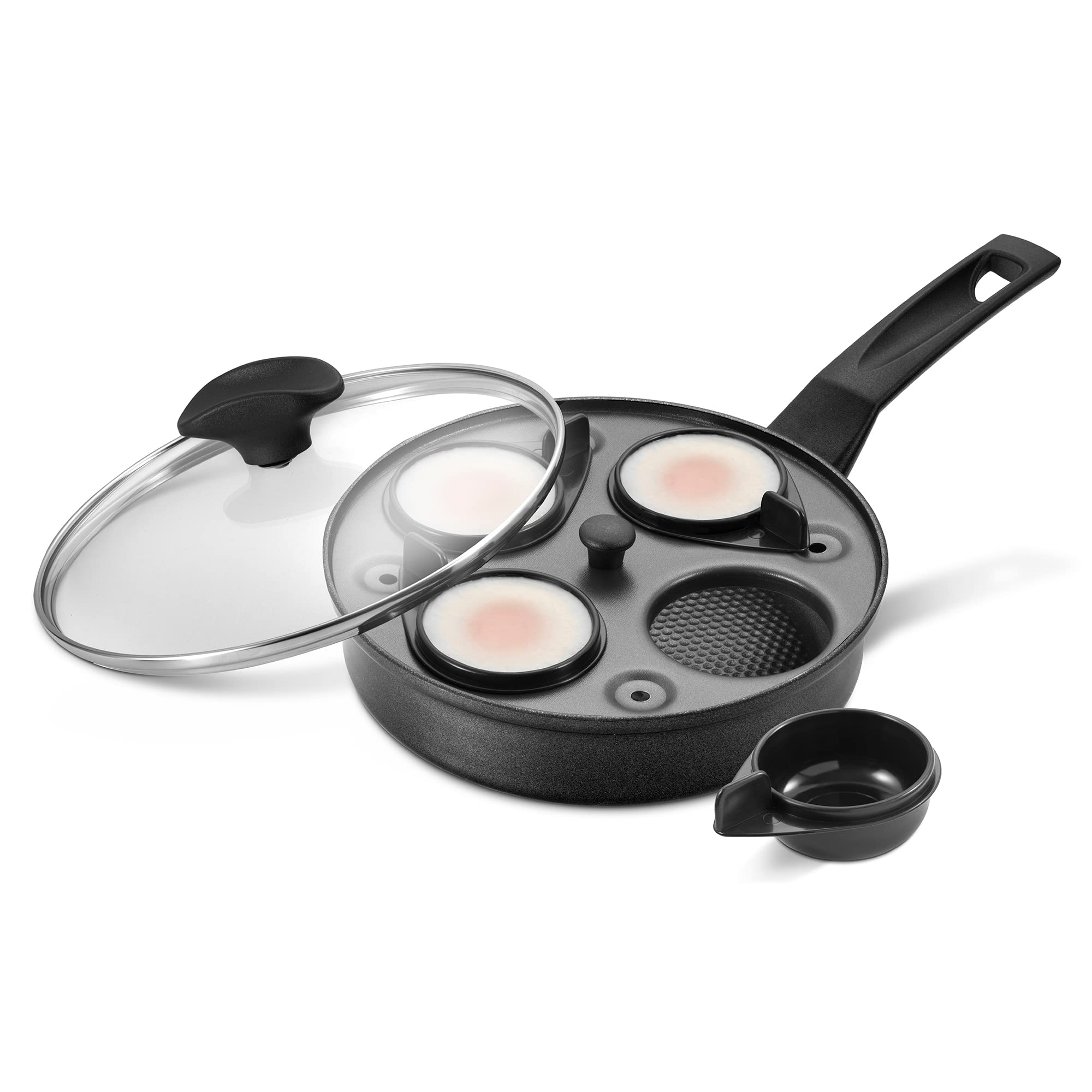 Prestige Egg Poacher Pan - 2 in 1 Poached Egg Maker with 4 Non Stick Egg Poachers Inserts & 20cm Induction Frying Pan with Lid, Stay Cool Handle, Dishwasher Safe Cookware โ image 1