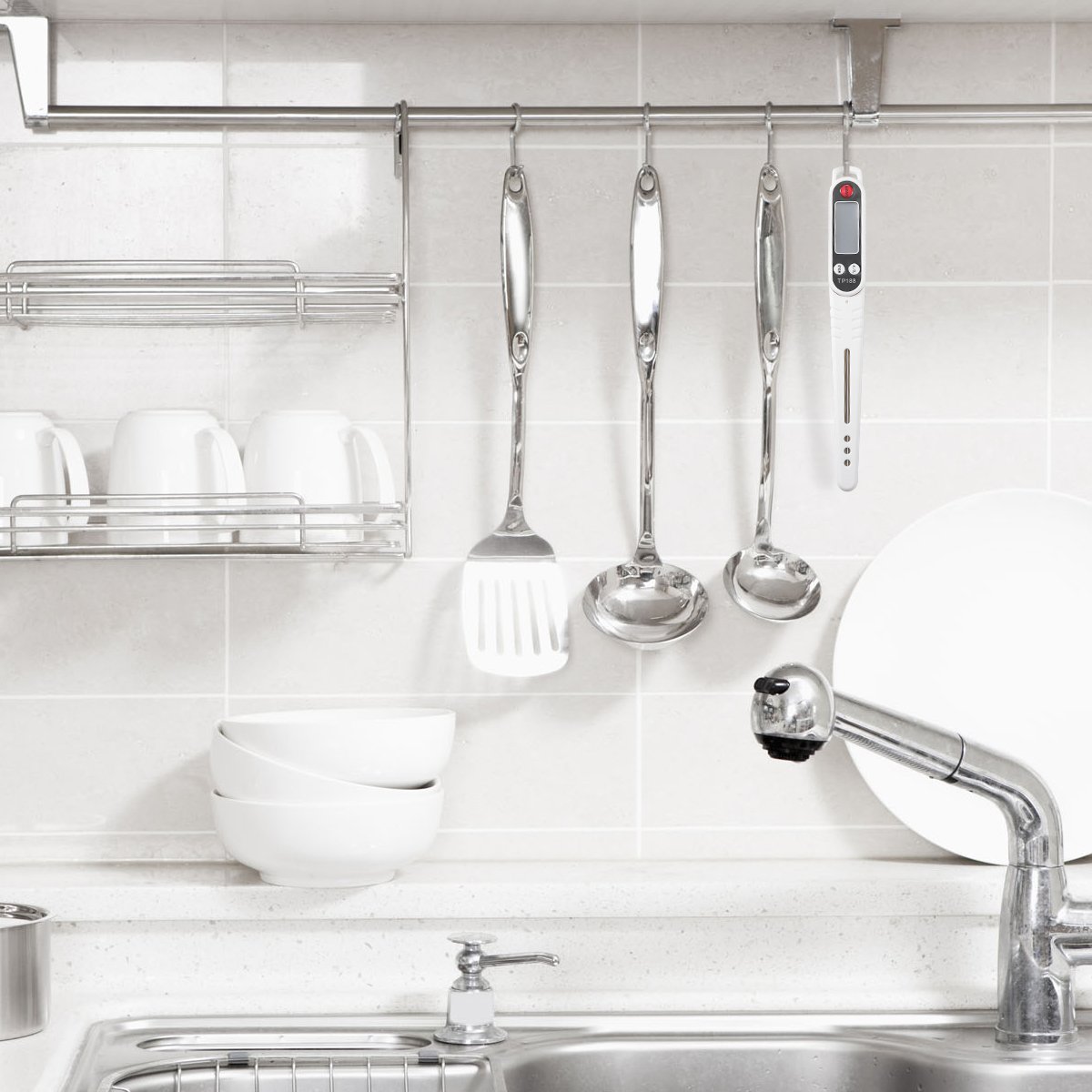 AMIR Digital Meat Thermometer, Upgraded Instant Read Cooking Thermometer with 4.7” Long Probe & LCD Display, Accurate & Fast Food Thermometer with Extended Sheath for Grill, BBQ, Baking, Cooking