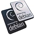 Debian Linux Sticker Set (Two Emblems) - 35 mmx25 mm, black