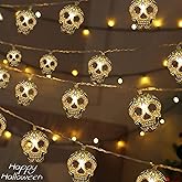 Halloween String Lights, Skull String Light Hallo ween Fall Fairy Light Battery/USB Powered Optional 2 Modes Cute Lights 2025 Indoor Outdoor Decor for Home Yard Patio (30 LED Halloween String Lights)