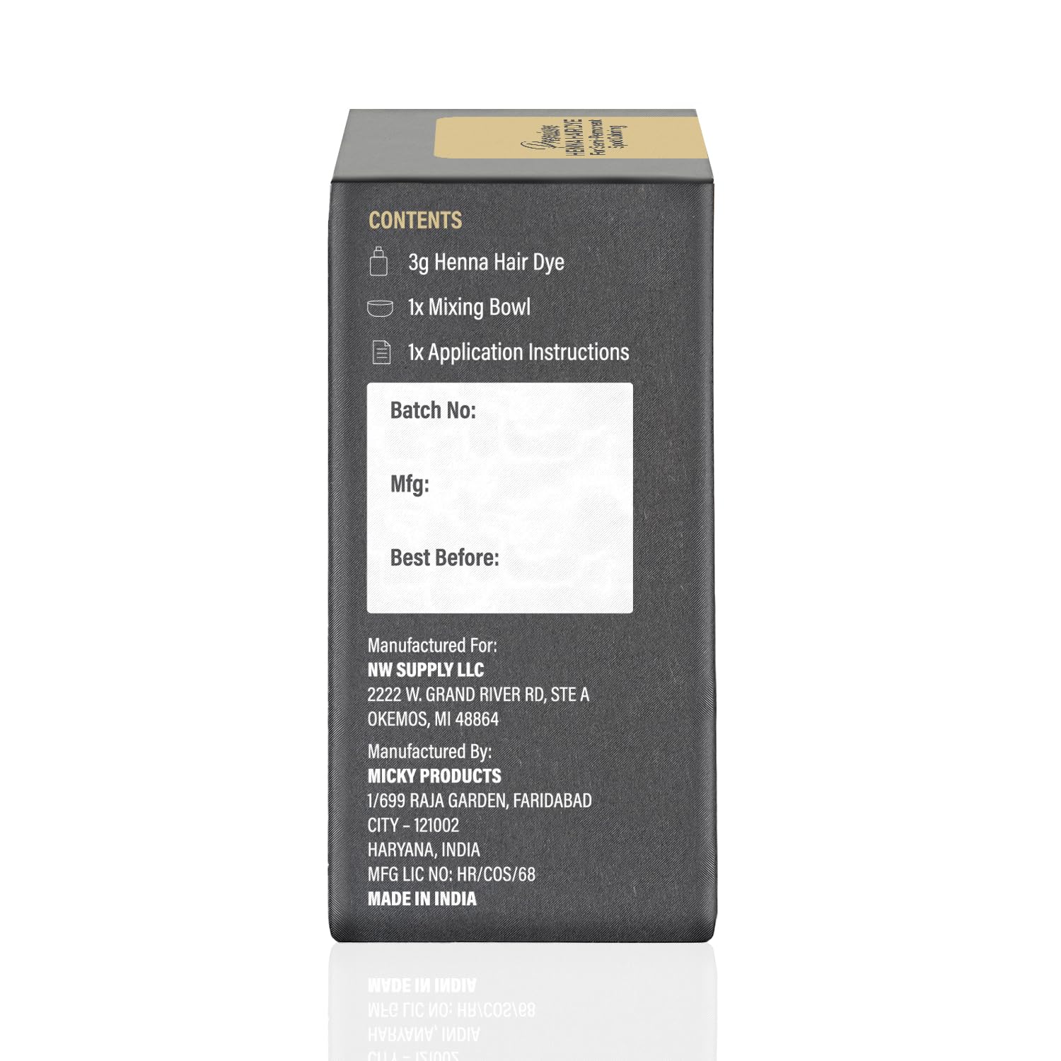 Parallel Products Spot Color Henna Kit - Henna Hair Dye - 3 grams - Tint for Professional Spot Coloring - With Mixing Dish - Covers Grey Hair - Root Touch Up (Dark Brown)