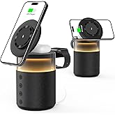 5-in-1 Wireless Charging Station with Bluetooth Speaker,Magnetic Charger with Night Light,Charger Stand with 33W Adapter Comp