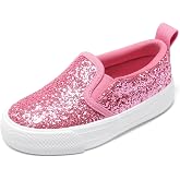 DREAM PAIRS Kids Sneakers Glitter Slip-On | Casual,School,Lightweight,Girls Toddler