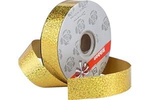 TIADYBOW 1inch x 100yards Waterproof Ribbon,Gold Curling Ribbon for Gifts Package Wrapping,Bows, Crafting, Wedding.