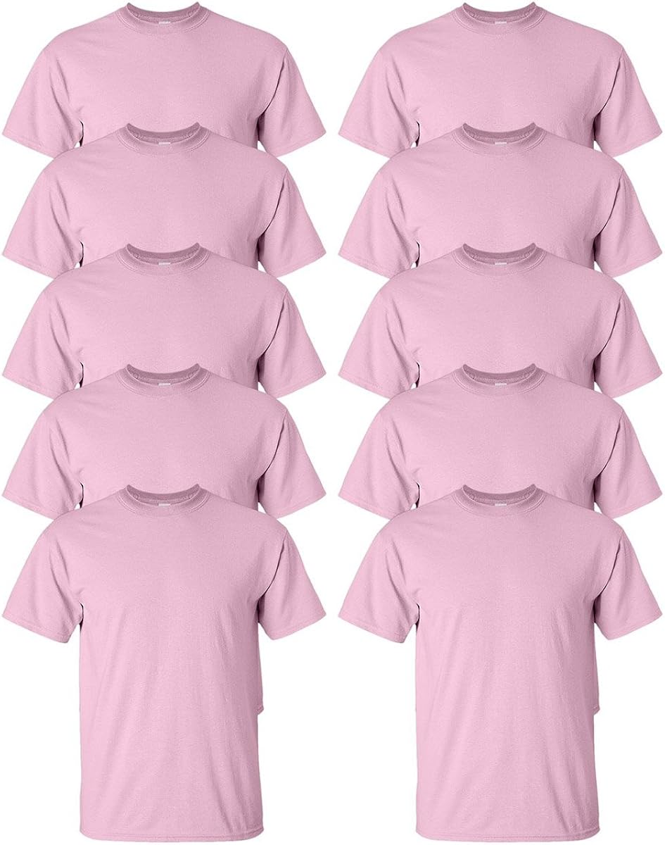 Gildan Men's Ultra Cotton T-Shirt_LIGHT PINK_3XL (Pack of 10) | Amazon.com