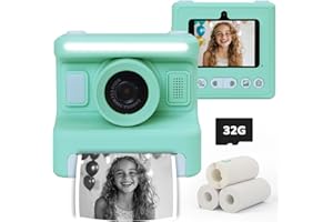 TOY LIFE Instant Print Camera for Kids,2.4 Inch Screen Kids Instant Cameras, Christmas Birthday Gifts for Girls Age 3-12, Portable Toddler Toy for 3 4 5 6 7 8 9 10 Year Old Girls Boys Teal