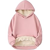 Girls Hoodie Kids Sherpa Lined Sweatshirt Warm Fleece Pullover Winter Cozy Hoodies