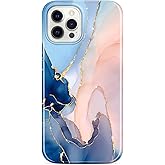 JAHOLAN Gold Glitter Sparkle Case Compatible with iPhone 12 Pro Max Marble Design Clear Bumper TPU Soft Rubber Silicone Cover Phone Case 6.7 inch Purple