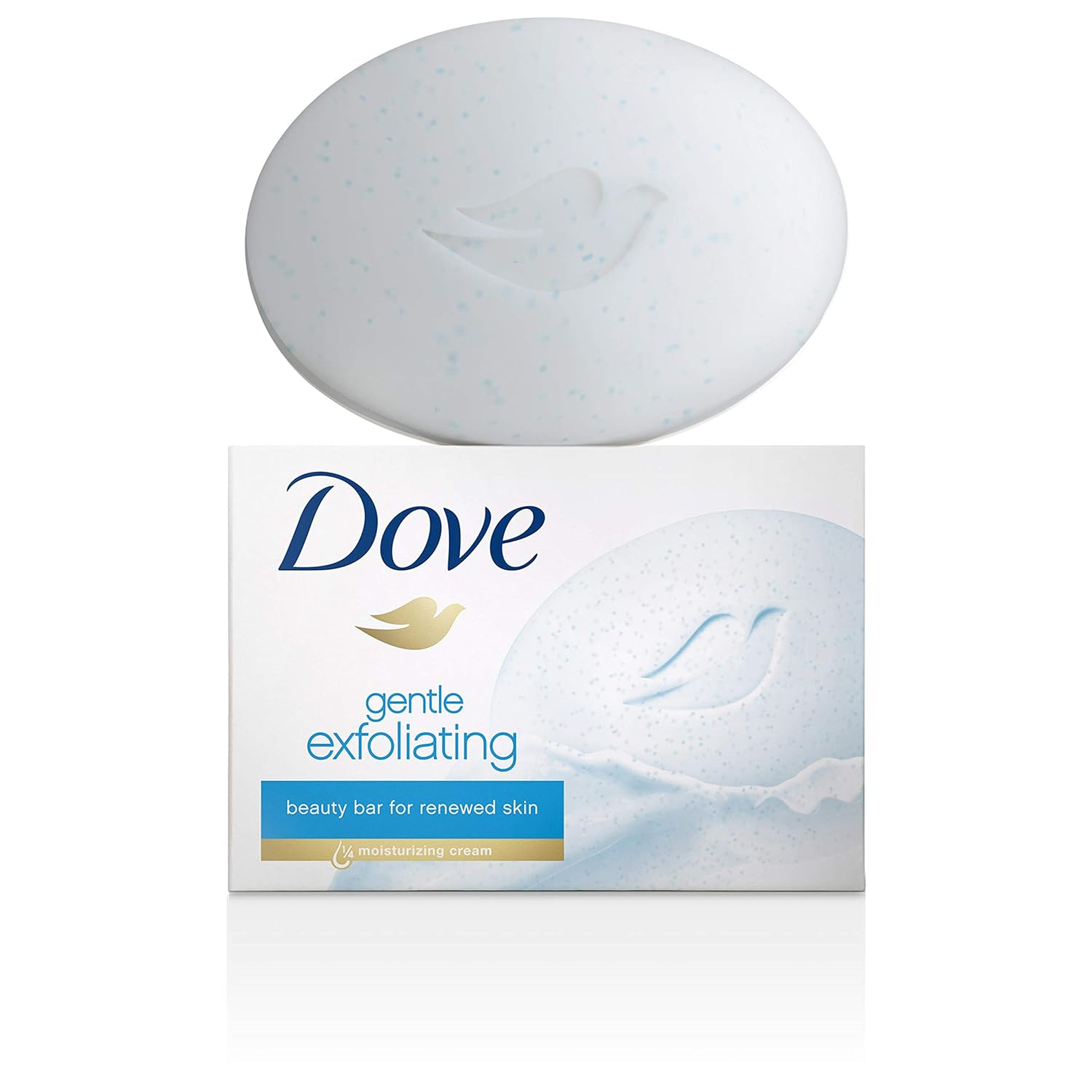 Dove Beauty Bar Beauty Bar for Renewed Skin Gentle Exfoliating More Moisturizing than Bar Soap, (10 Count of 3.75 oz Bars) Pack of 2 : Beauty
