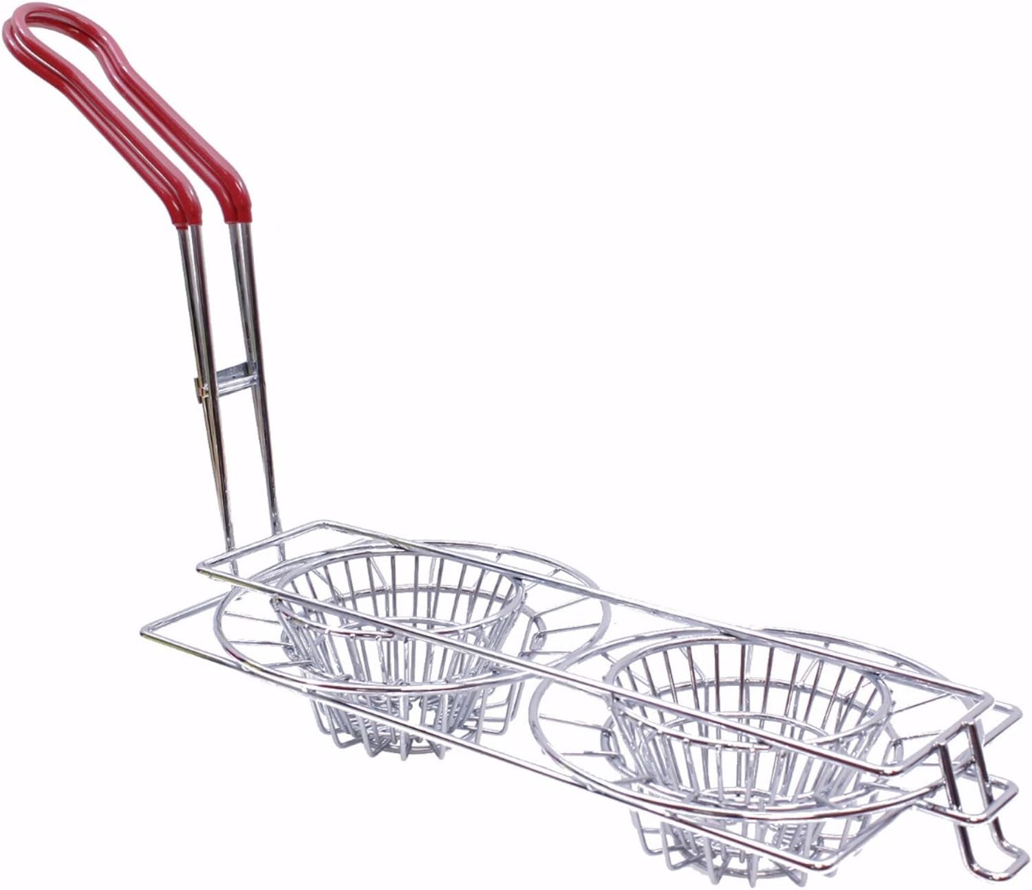 Tablecraft B078T62VNL TB24039 8Inch Double Taco Cups Stainless Steel Silver Fry Basket,Each, 1