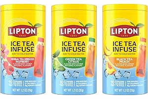 Lipton Ice Tea Infuse (Hibiscus Rapberry, Green Tea Citrus, Black Tea Peach) - Cold Brew Tea Bags 10ct/1ea (Variety Pack)