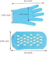 Pinkiou Moisturising Gel Socks Gloves Blue for Cracked Hands Feet Dry Skin view 2