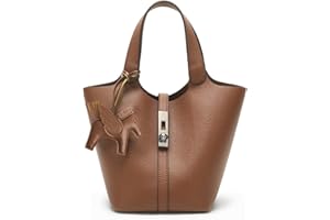 Kadynow Tote Bag for Women Vegan Leather Bucket Purse for Women Top Handle Handbag Shoulder Bag with Detachable Small Purse