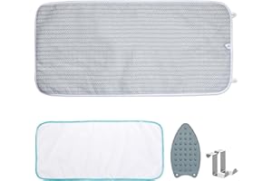 Seiritex Ironing Mat, Portable Ironing Pad 39.4 x 18.9 inch Table Top Iron Board 5 in 1 Travel Ironing Blanket for Washer, Dryer, Counter top, Grey Arrow