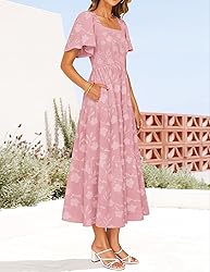 ZESICA Women's Summer Boho Floral Midi Dresses 2025