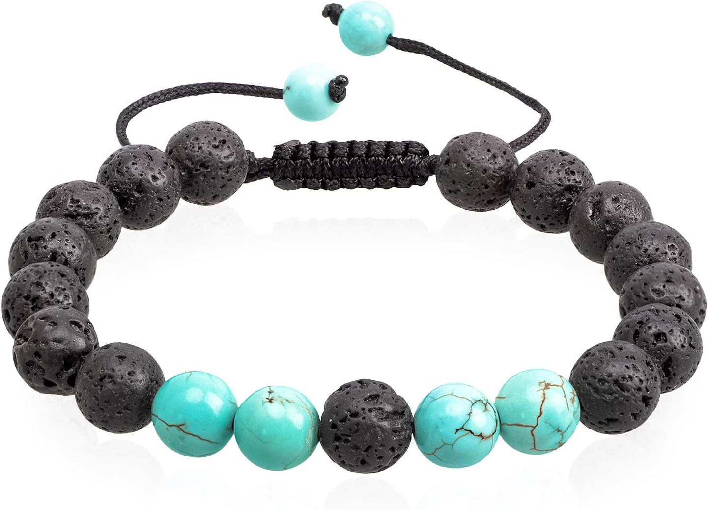 Romavida Anxiety Lava Stone Diffuser Bracelet, Yoga Bead Bracelet Natural Crystal Bracelet, Healing Aromatherapy Beads Essential Oil Stretch 8mm Beaded Bracelets for Women and Men