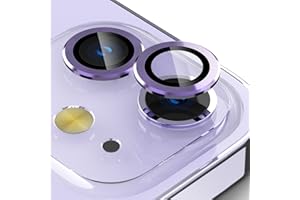 imluckies Camera Lens Protector for iPhone 12/iPhone 12 Mini/iPhone 11, [Anti-Scratch] Premium Tempered Glass Film Aluminum Alloy Lens Ring Cover, Purple (2 Pack)