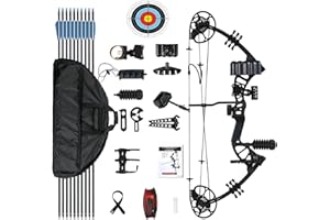 WUXLISTY Compound Bow for Youth, Teenagers and Beginners 15-45LBS Draw Weight, Limbs Made in US, Ready to Shoot, Bow and Arrow Set with All The Archery Accessories