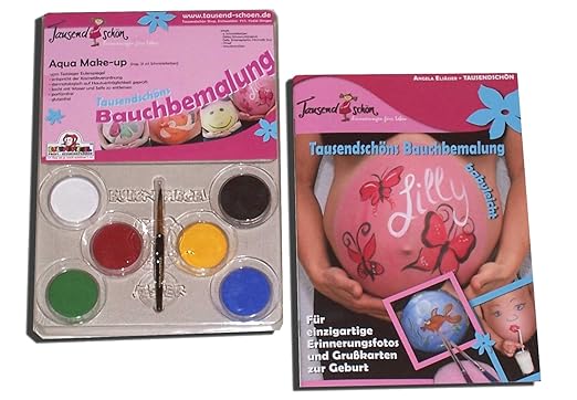 Eulenspiegel Tausendschön Bauchbemalungs-Set mit Schminkfarben von Eulenspiegel, Bellypainting