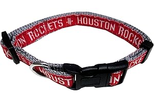 Pets First NBA PET Collar HOUSTON ROCKETS Dog Collar, Size Medium Basketball Team Collar for Dogs & Cats. A Shiny & Colorful Dog & Cat Collar Licensed by the NBA