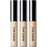 THESAEM Cover Perfection Tip Concealer 3-Pack Set - 1, 1.5, 2 Bundle - High Coverage Long Lasting Concealer Kit - Korean Makeup for Dark Circles, Blemishes & Multi-Tone Matching, 0.2 fl.oz. each