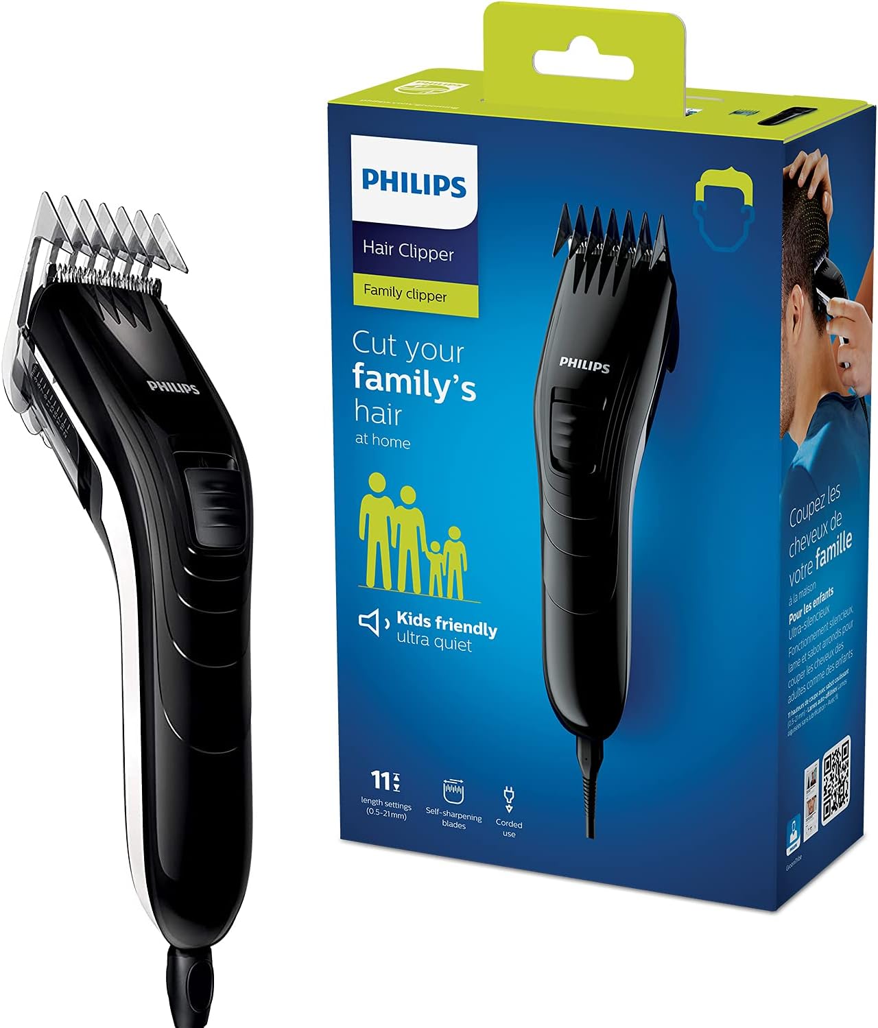 Philips Qc5115 15 Tondeuse A Cheveux 11 Reglages De Longueur Lames En Inox Fonctionnement Sur Secteur Amazon Fr Hygiasne Et Soins Du Corps