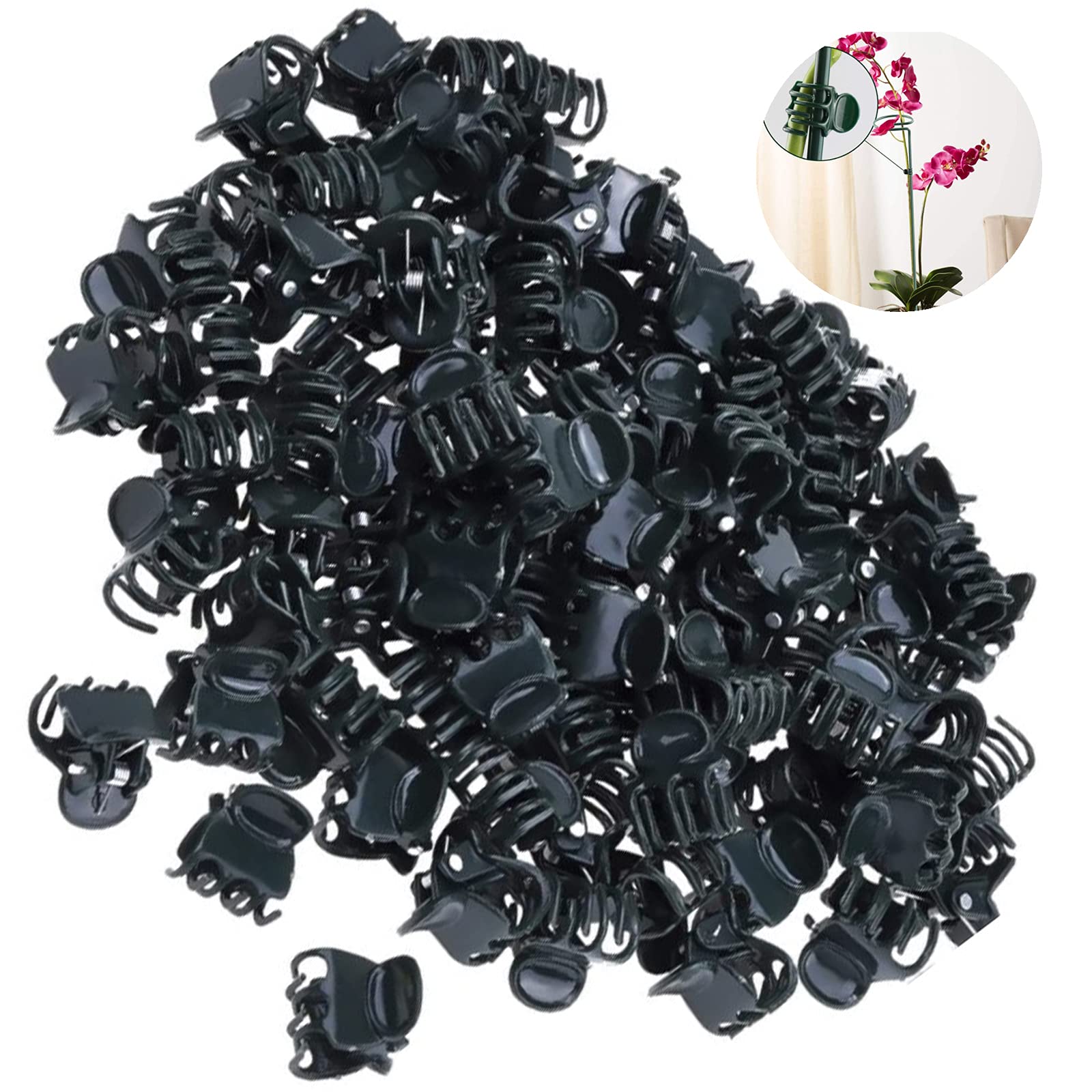 Orchid Clips Small Plant Clips Set Trellis Garden Clips Plastic Orchid Vine Clip Attachment Garden Plants Clips Garden Clip for Supporting and Holding Climbing Plants Attachment