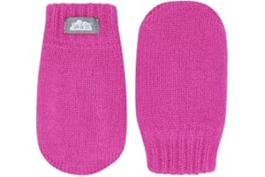 Jan & Jul Baby Toddler Warm Fleece-lined Thumbless Knit Mittens for Fall Winter (Mitten S: 0-9 Months, Hot Pink)