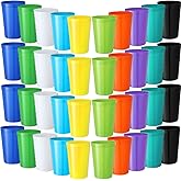 Honeydak 40 Pack 22 Oz Plastic Stadium Cups Bulk Large Stadium Cups Reusable Plastic Stadiums Tumbler Colorful Blank for Birthday Party Events Clubs Camping 10 Colors