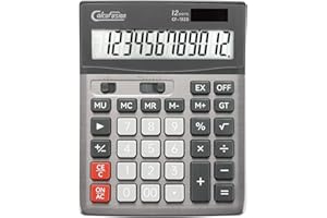 CALCUFUSION Desktop Calculator 12 Digit with Large LCD Display Big Buttons Basic Calculator Standard Function Solar Calculator with Battery Desk Calculators for Office School Home CF-1523