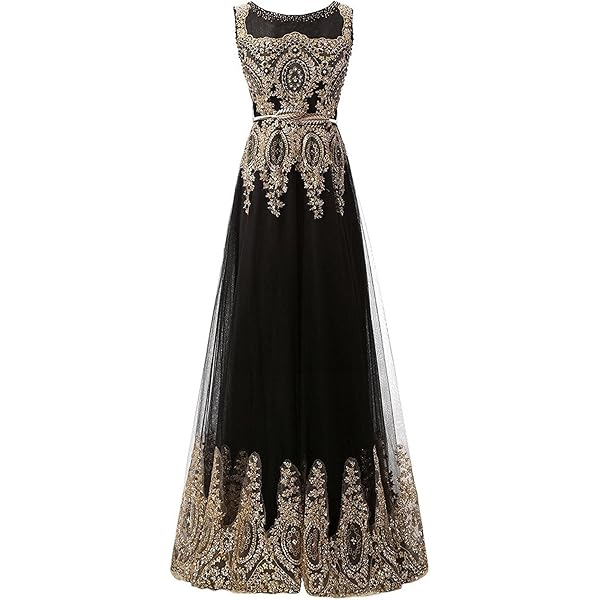 Amazon.com: Lemai Black Jersey Mermaid Gold Lace Rhinestones Prom Evening  Dresses Long Sleeves Sheer US2 : Clothing, Shoes & Jewelry