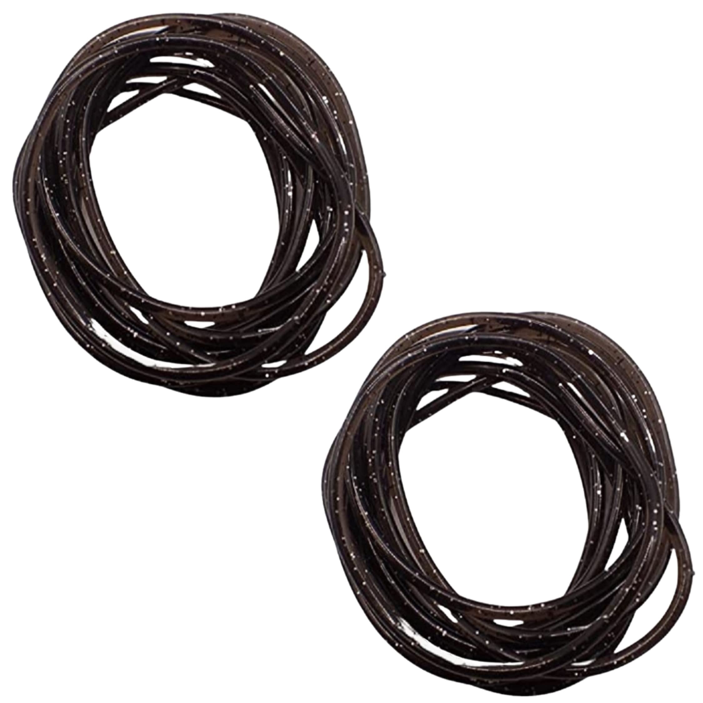 Topkids Accessories 24pc Gummy Bracelets Rubber Bangles Kids Party Bag Favour Fillers Jelly Jewellery Wrist Bands 80s Neon 90s Fancy Dress Fashion Wristbands (Black Glitter)