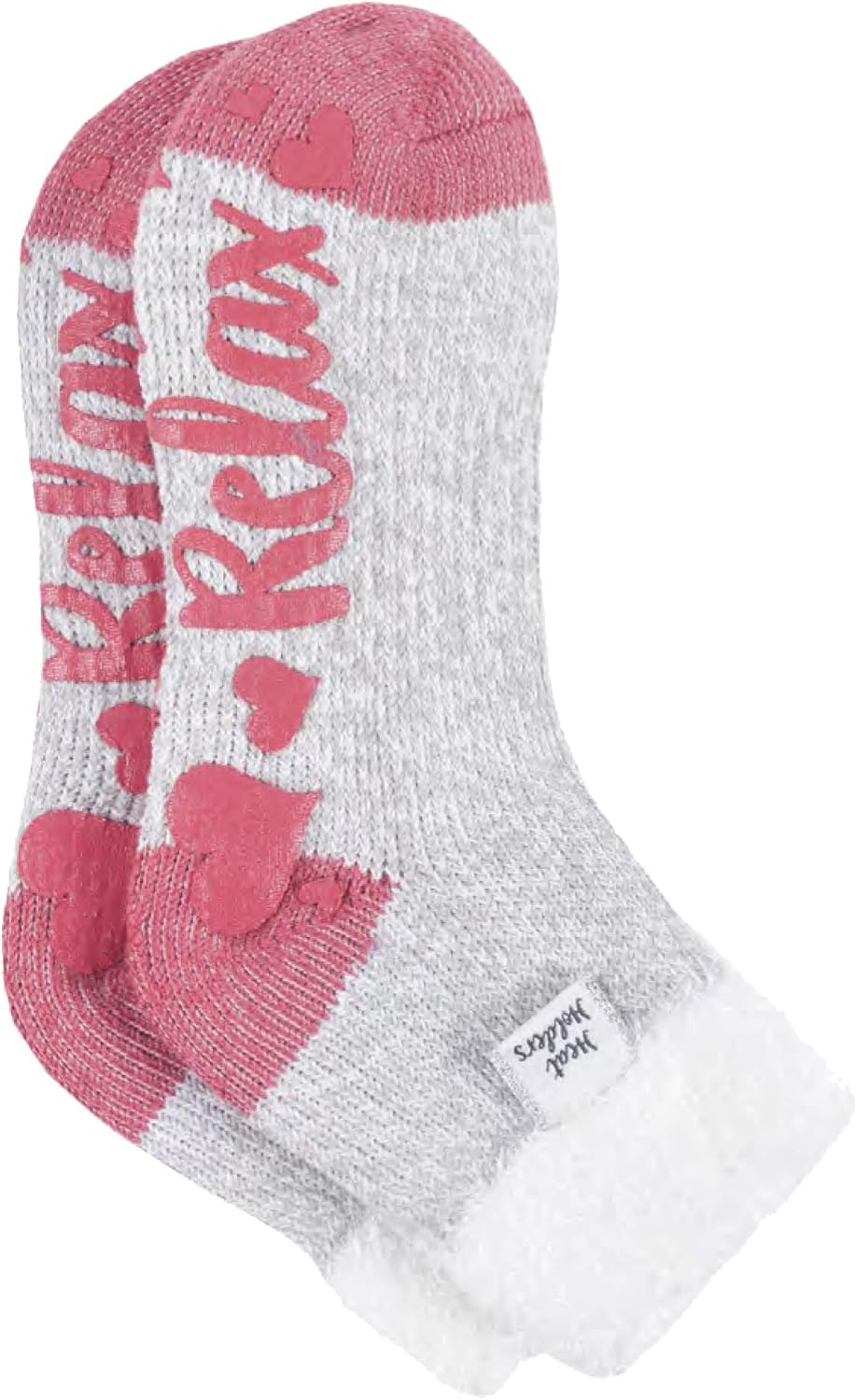 HEAT HOLDERS - Ladies Feather Top Fluffy Low Cut Non Slip Thermal Lounge Bed Socks with Grips (4-8 uk, Light Grey (L Feather)) - Image 4