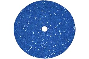 DUOBAO Sequin Tree Skirt 24" Round Tree Skirt Blue Christmas Tree Decoration Xmas Tree Skirt Wedding Party Decor Glitter Tree Skirt (24 Inch, Blue)