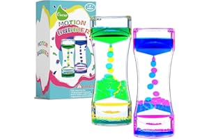 Cucue Liquid Motion Bubbler - Sensory Toys with Floating Droplets - Colorful Liquid Hourglass for Calming & Relaxing,Christmas Stocking Stuffer for Kids - New Model Big Size- 6.7x2.6in