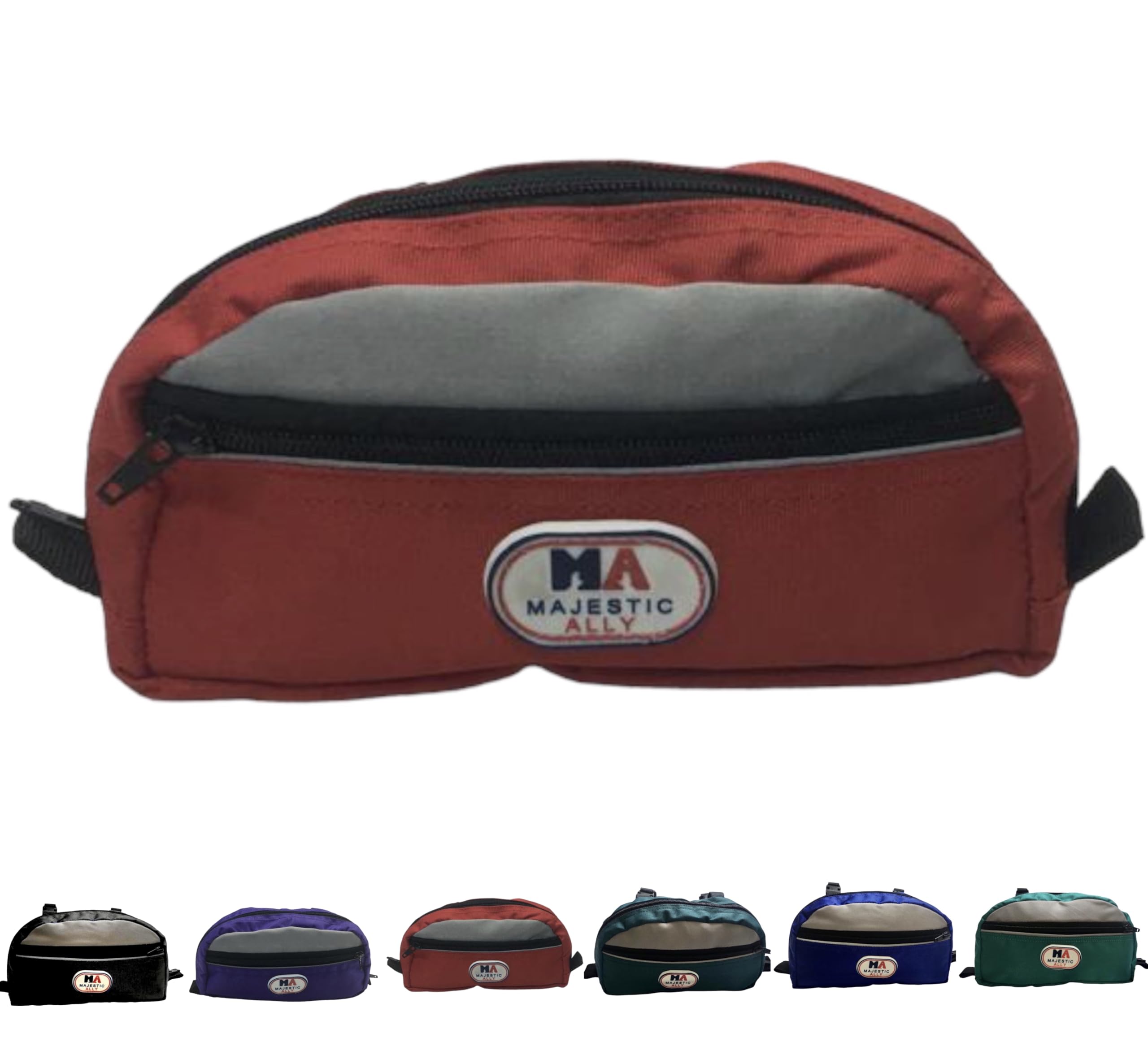 Majestic Ally Nylon Reflective Horse Saddle Pommel Bag, Saddle Waterproof Pouch Sack for Equine Saddle Accessories (Red)