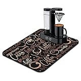 Coffee Bar Mat Accessories for Countertop Absorbent