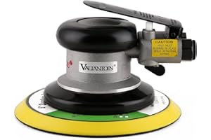 Valianto Professional Air Random Orbital Palm Sander 6-inch Heavy Duty Dual Action Pneumatic Sander with 1PC Plate