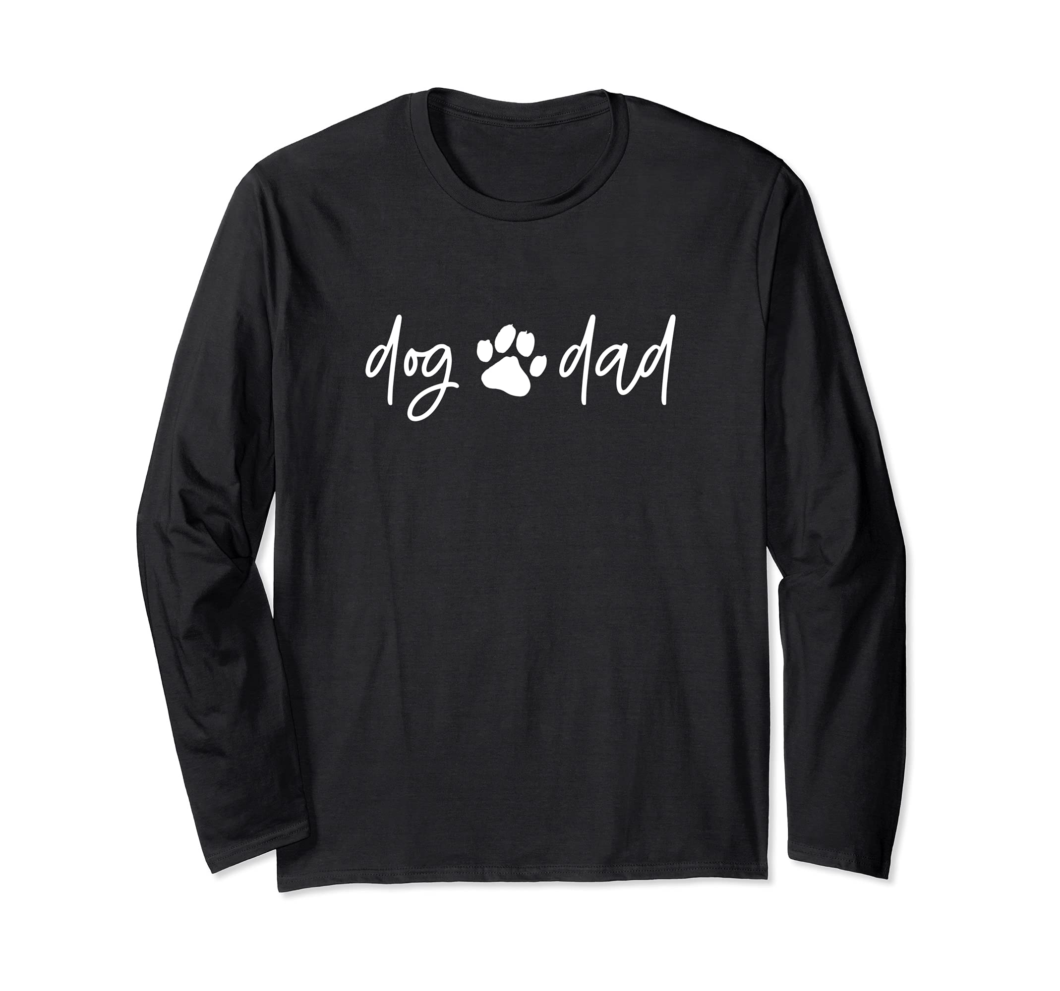 DOG DAD Paw Print Pet Owner Meme Long Sleeve T-Shirt