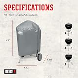 Weber BBQ Cover for 57 cm Charcoal Grills Grey 58.5 x 72.5 x 91 cm view 3