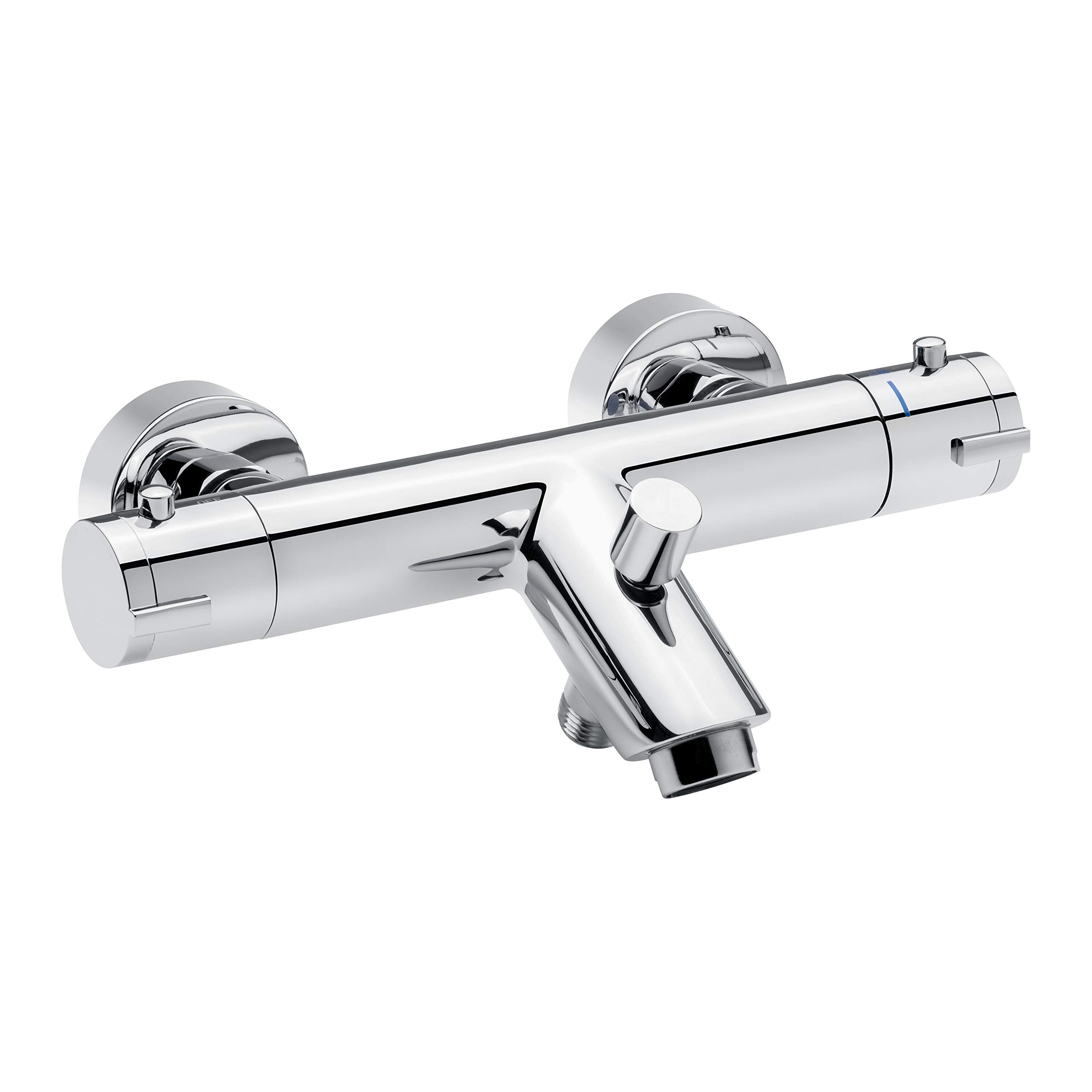 Cornat Alan ALA2 Thermostat Fitting High-Quality Brass Body Chrome-Plated with Temperature Selection Handle and Hot Water Barrier/Single Lever Wall Mounting Mixer/Bath Tap