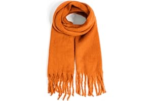 AUSEKALY Women's Scarf Big Colorful Thick Blanket Wrap Winter Oversized Warm Chunky Scarves Solid